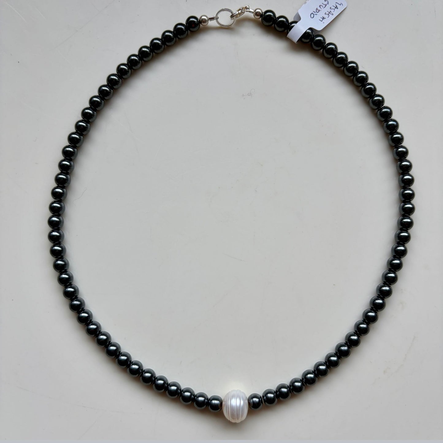 Hematite & Pearl Necklace