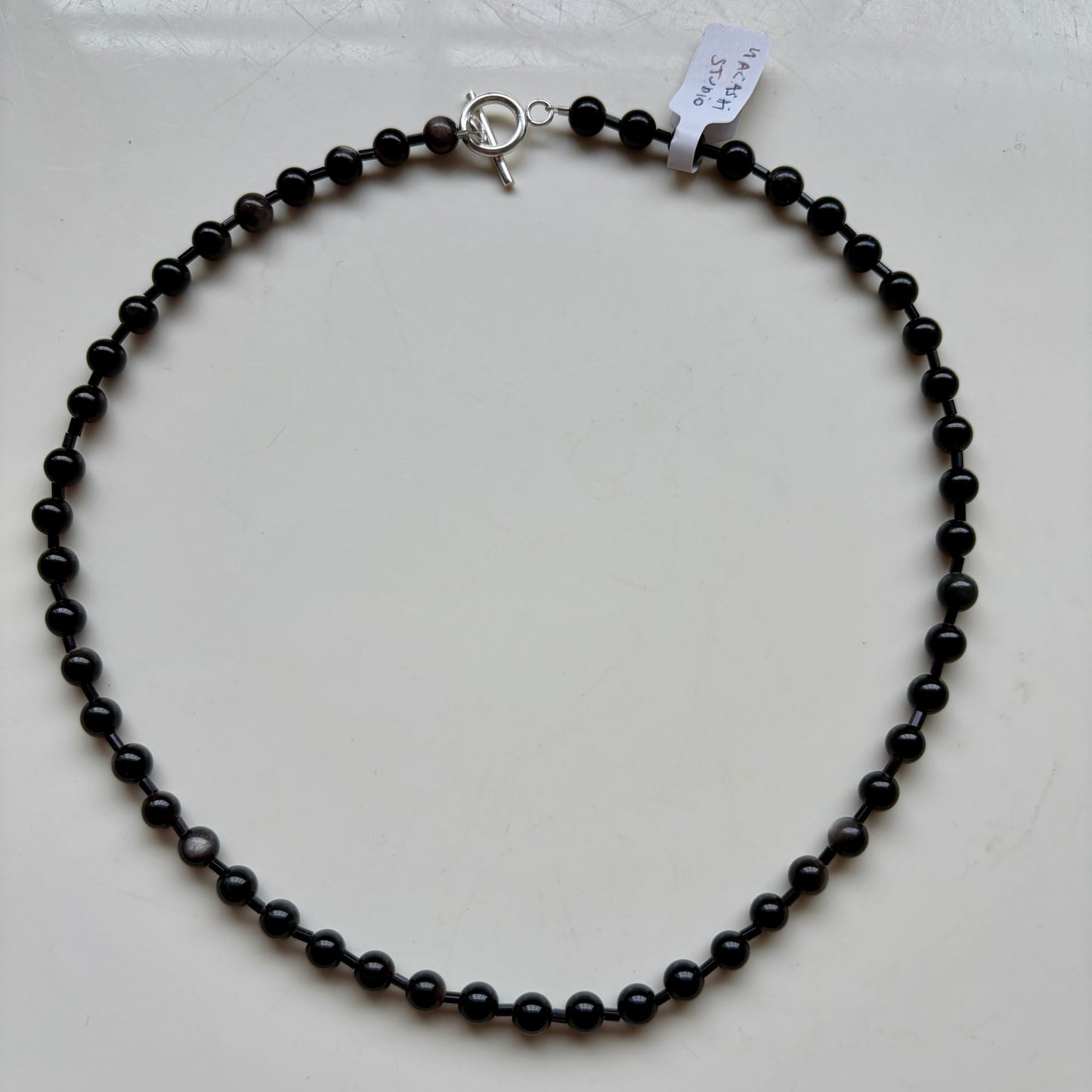 Silver Obsidian Necklace