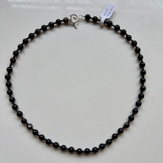Silver Obsidian Necklace