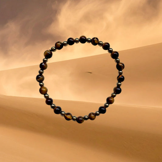 Tiger’s Eye & Gold Hematite Bracelet