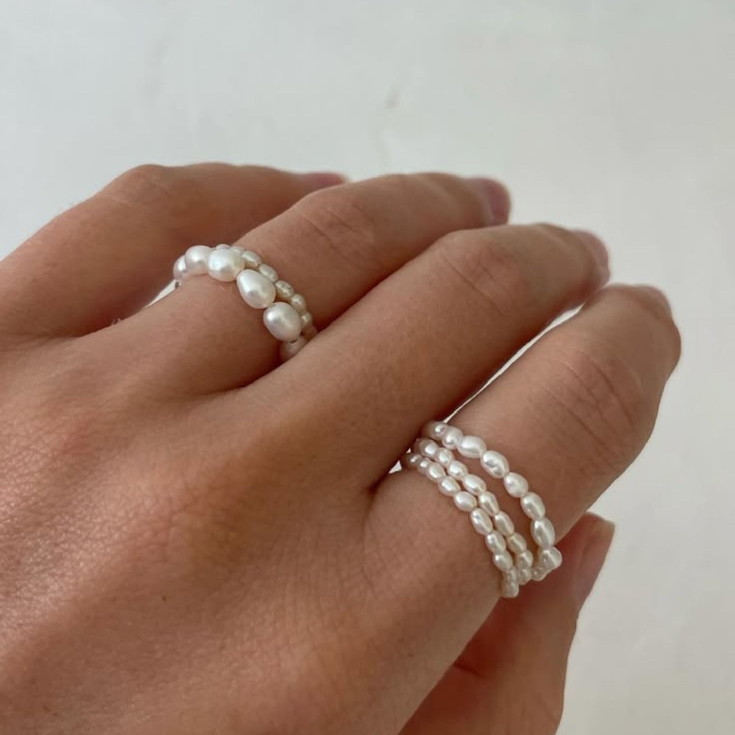 Dainty beaded ring