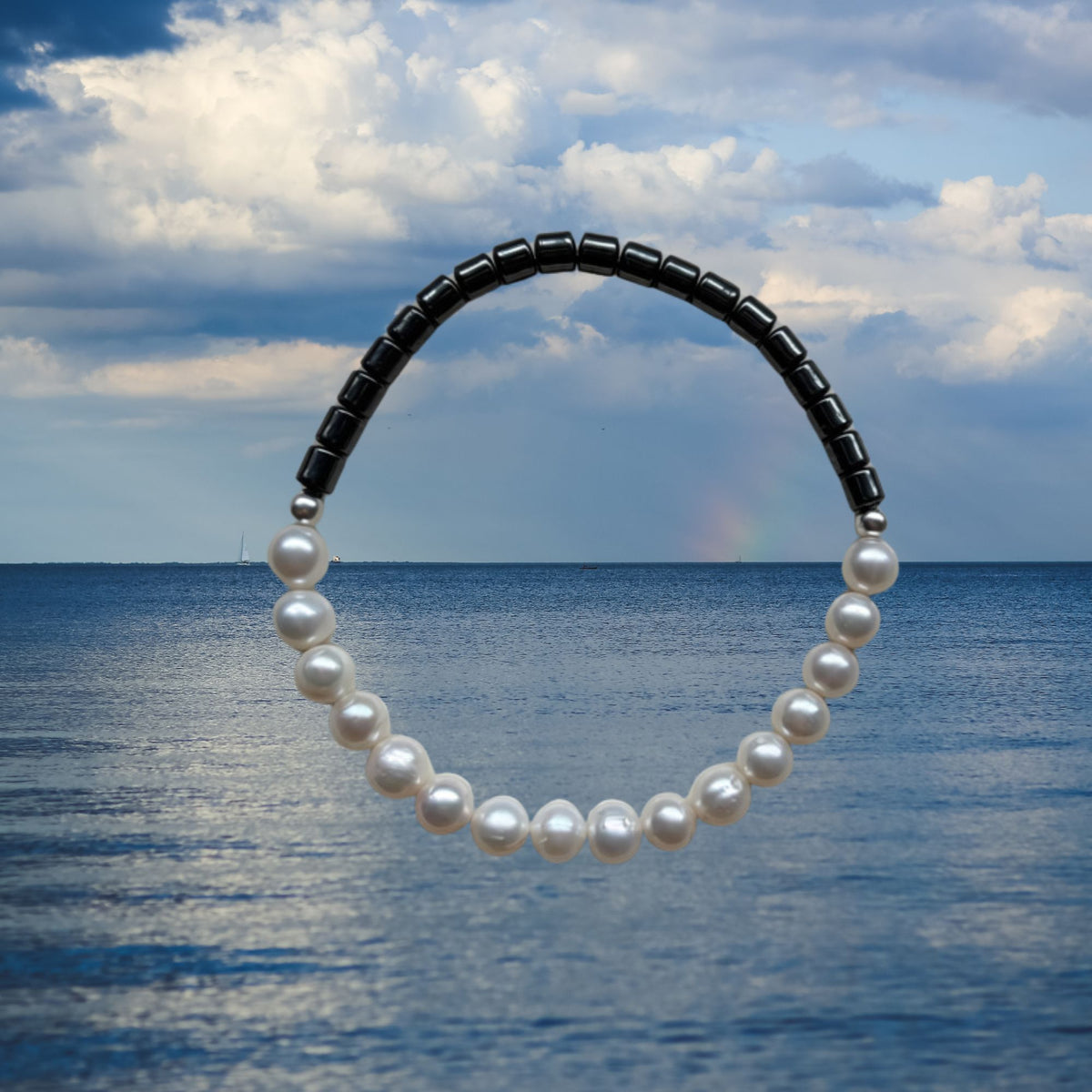 Hematite & Pearl Bracelet