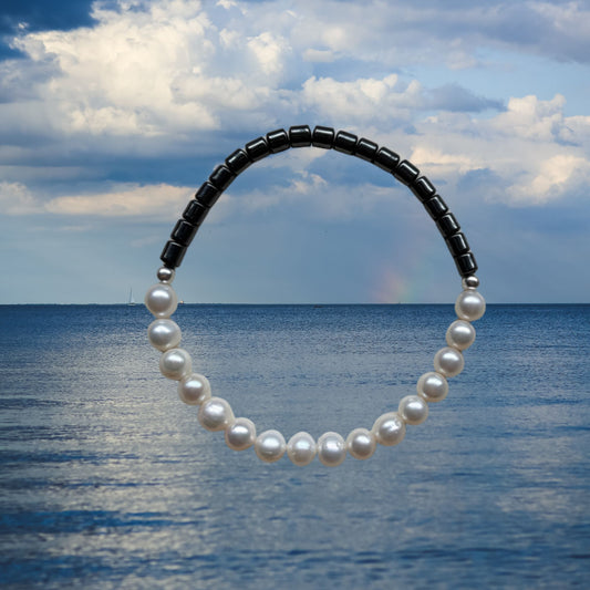 Hematite & Pearl Bracelet