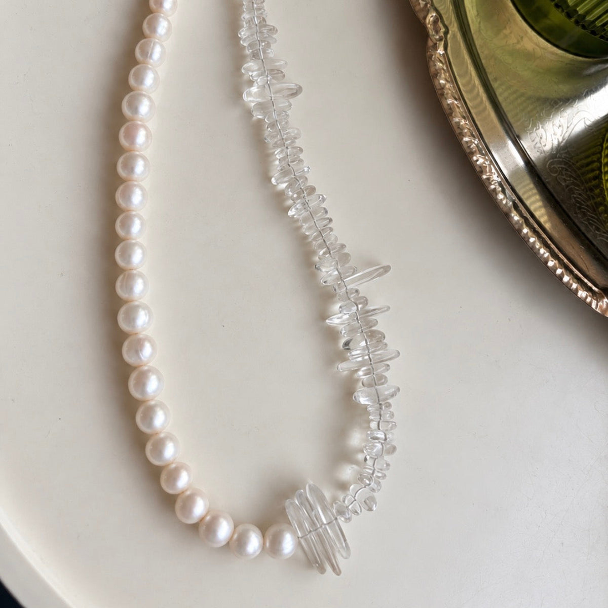 Shimo – Clear Quartz & Pearl Necklace