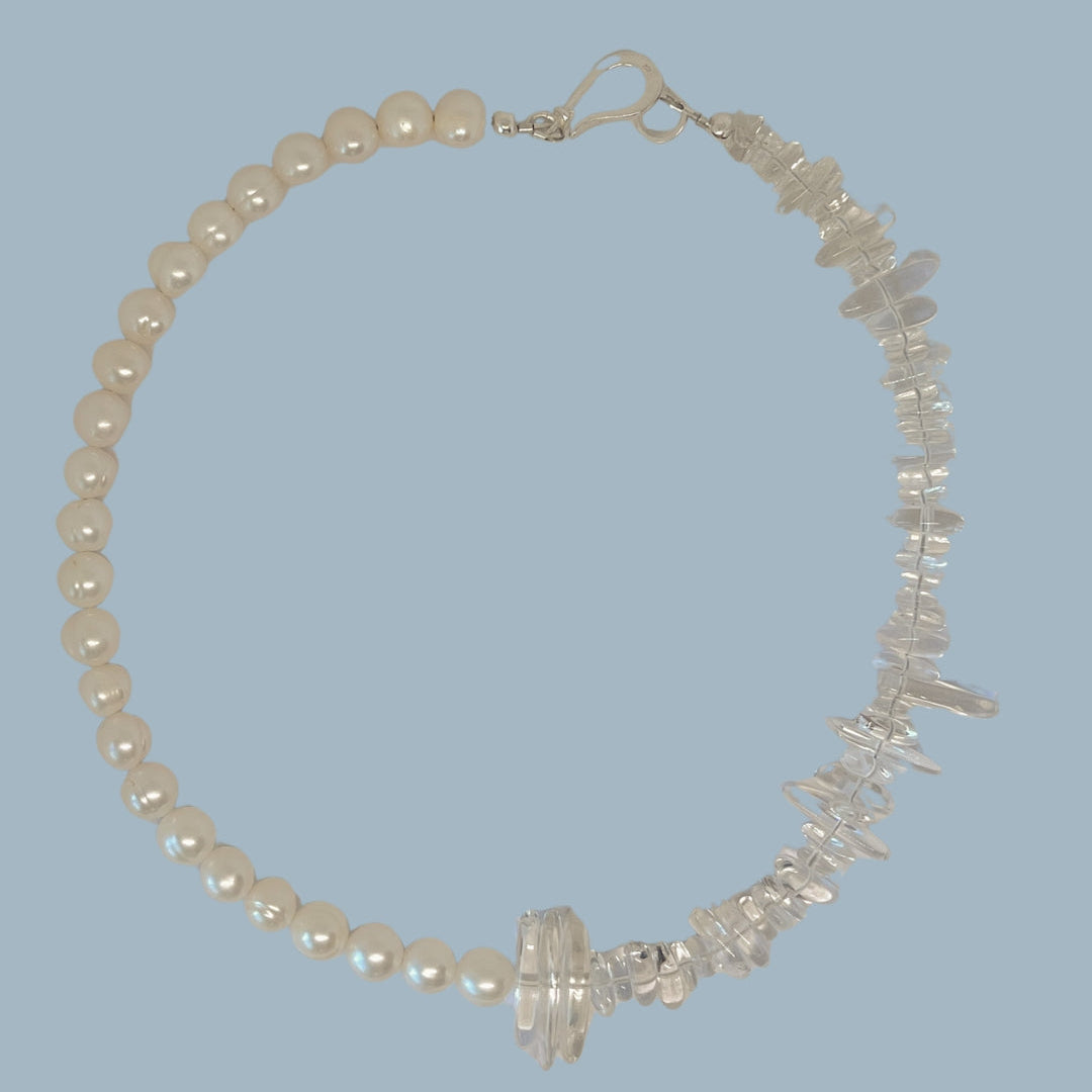Shimo – Clear Quartz & Pearl Necklace