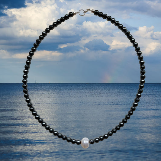 Hematite & Pearl Necklace