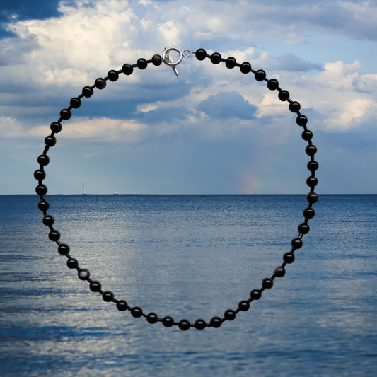 Silver Obsidian Necklace