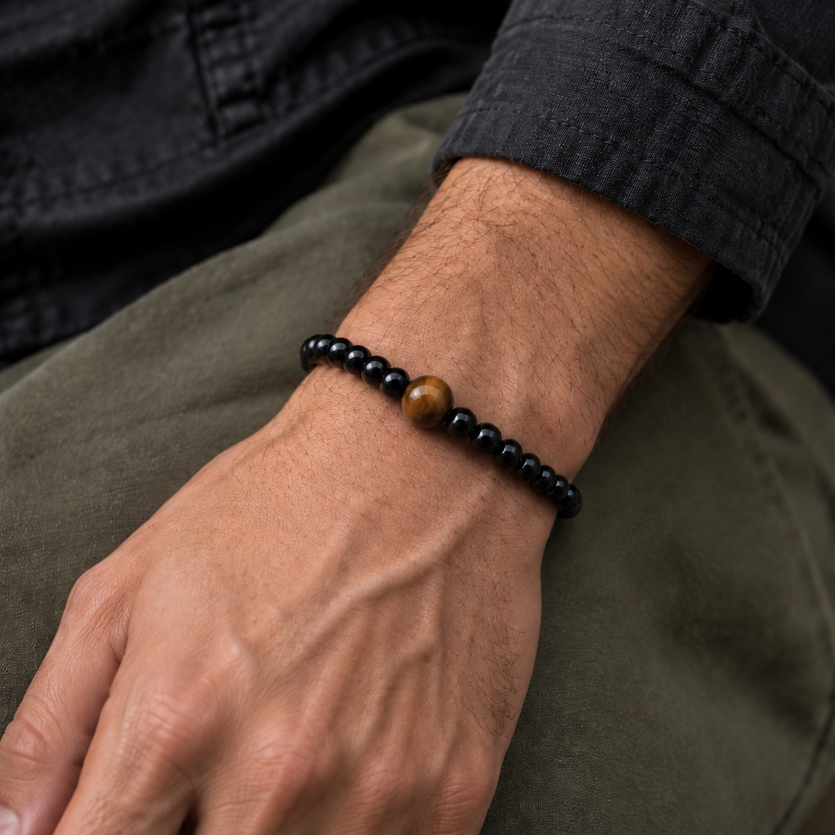 Black Onyx & Tiger’s Eye Bracelet