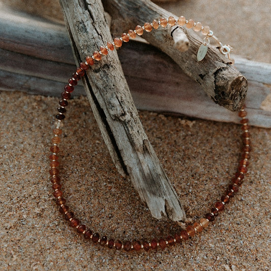 North Node necklace | Hessonite Garnet