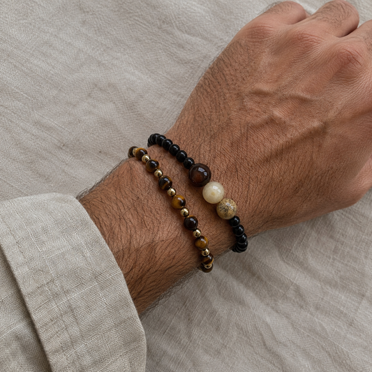 Tiger’s Eye & Gold Hematite Bracelet