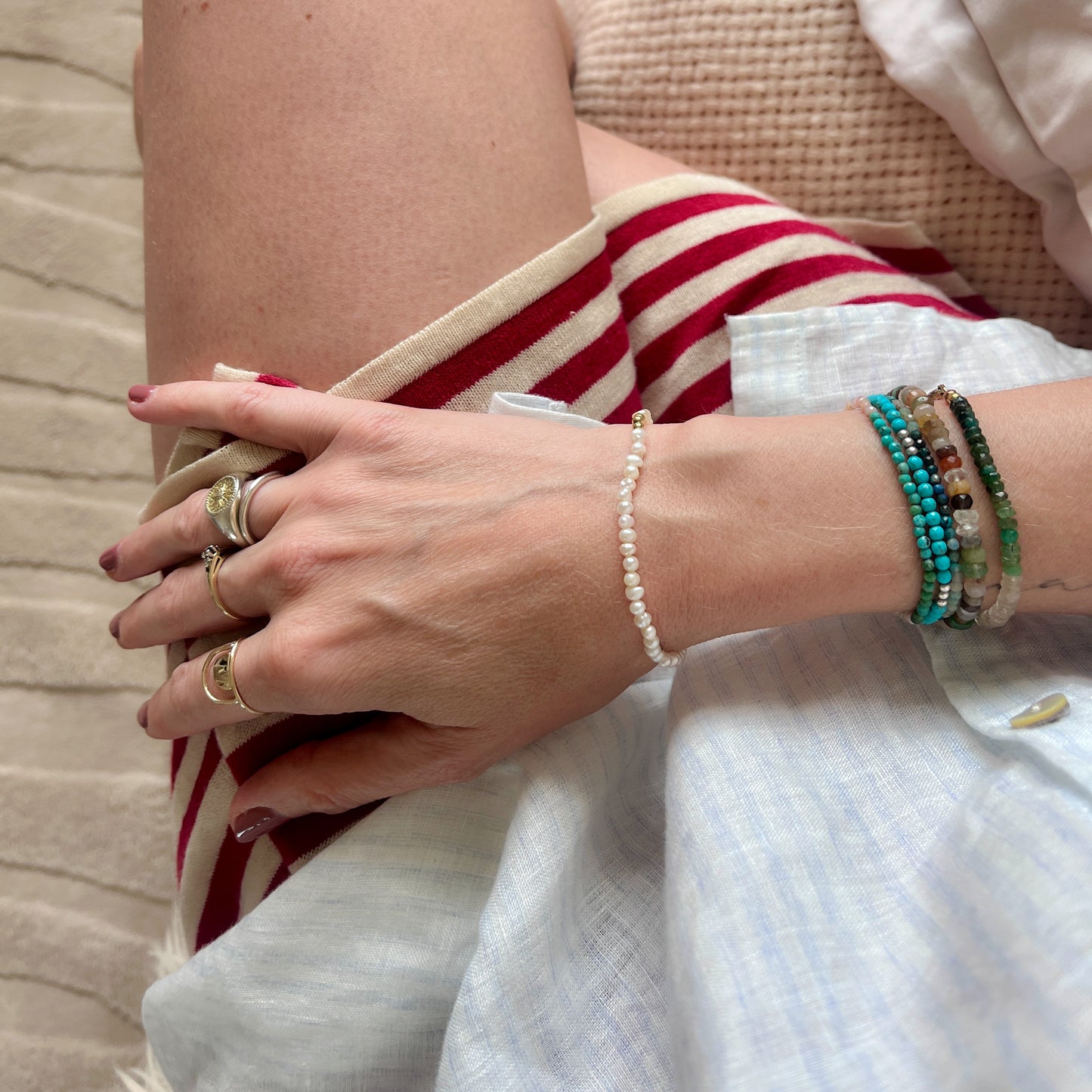 Kiri Drop | Pearl Hoops