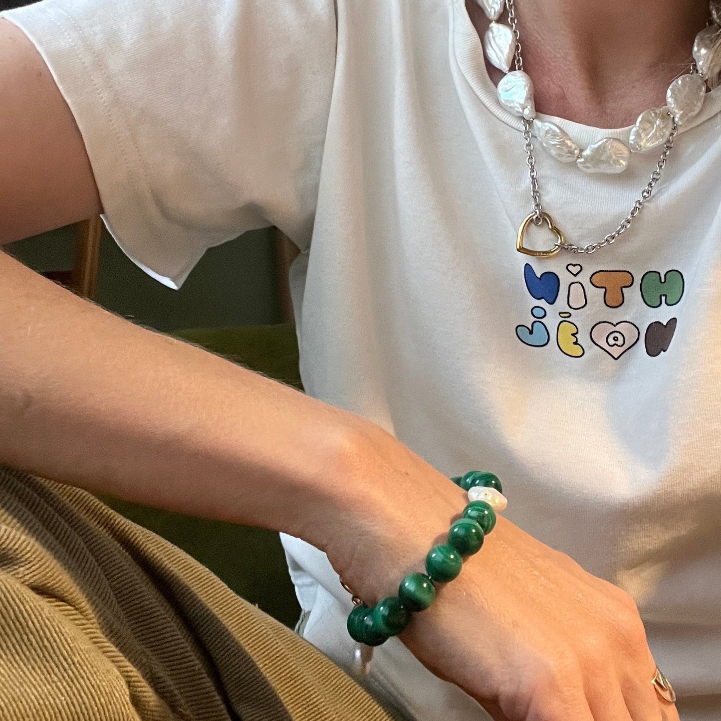 Midori | Malachite & Keshi Pearl Bracelet