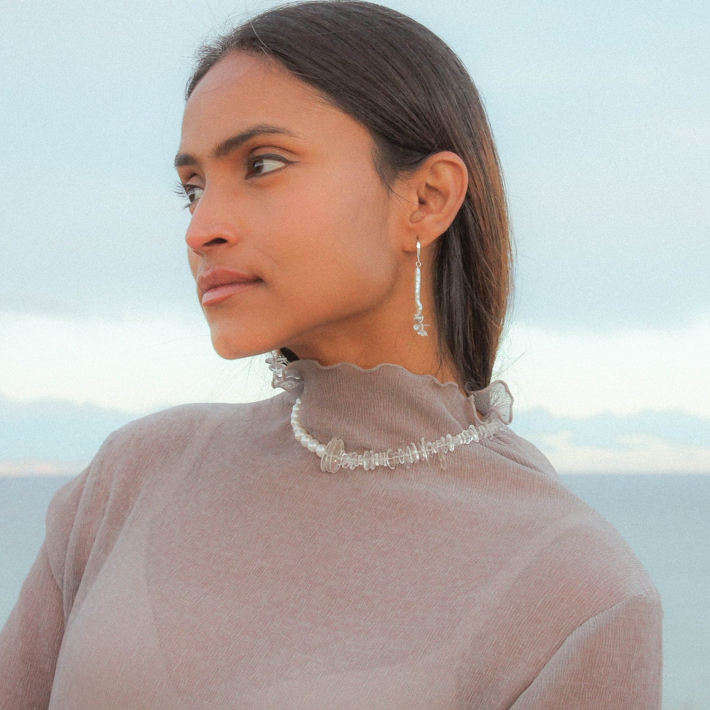 Shimo – Clear Quartz & Pearl Necklace