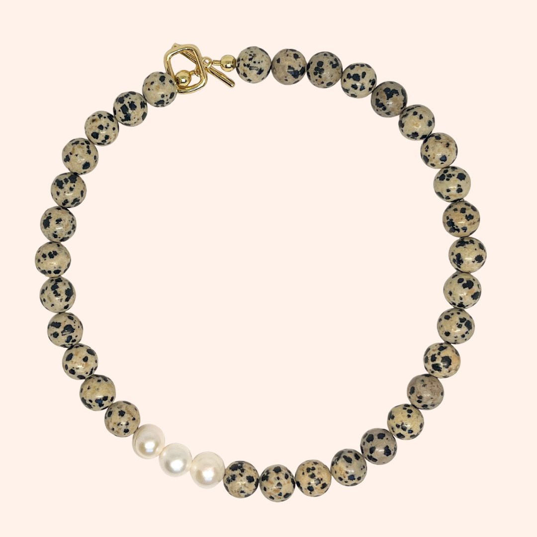 Shima Dot | Dalmatian Jasper necklace