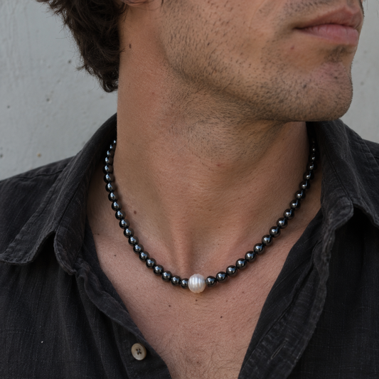 Hematite & Pearl Necklace